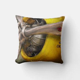 Plane - Pilot - Prop - Twin Wasp Throw Pillow