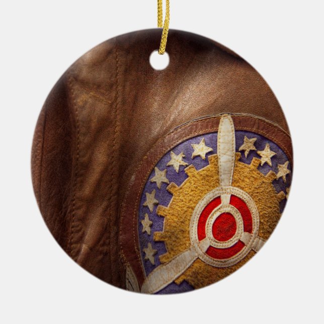 Plane - Pilot - The flight jacket Ceramic Ornament (Front)