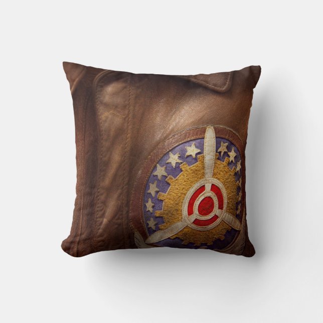 Plane - Pilot - The flight jacket Throw Pillow (Front)
