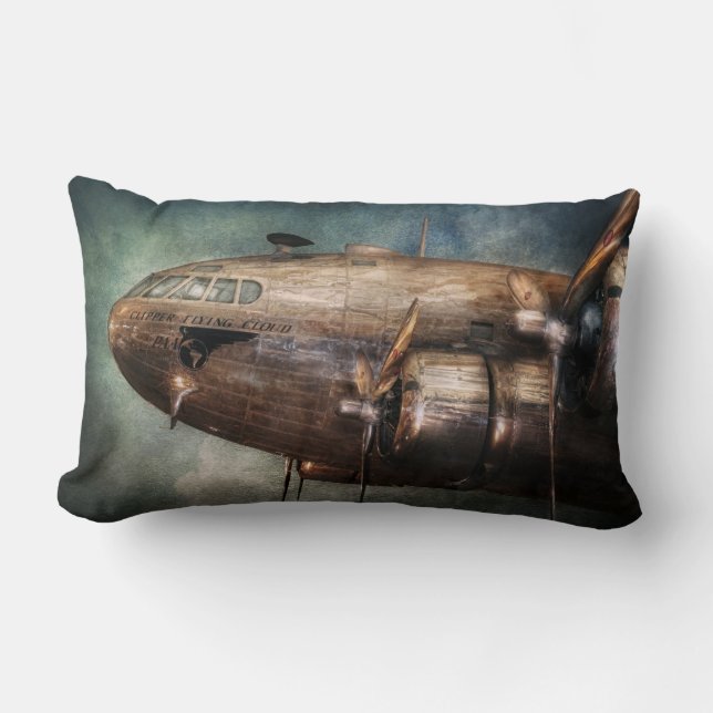 Plane - Pilot - The flying cloud Lumbar Pillow (Front)