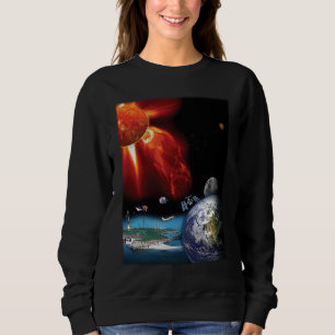 Plane Planet Outer Space Solar System Sweatshirt