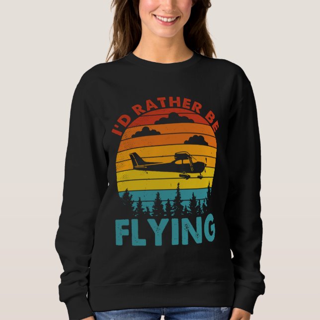 Plane Propeller Airplane Decorations Pilot Sunglas Sweatshirt (Front)