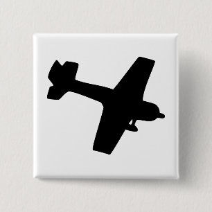 Plane Silhouette Pinback Button