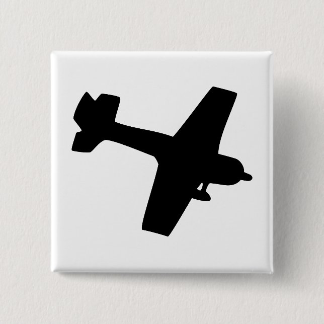 Plane Silhouette Pinback Button (Front)