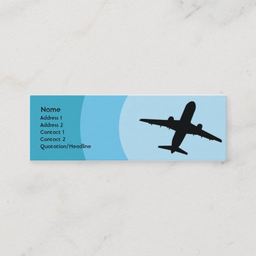 Customizable Plane - Skinny Business Card Template