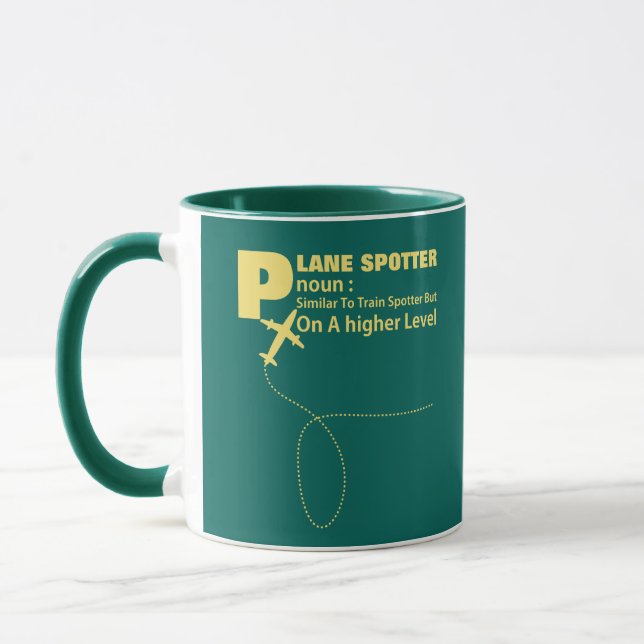 Plane Spotter Definition Funny Graphic Mug (Left)