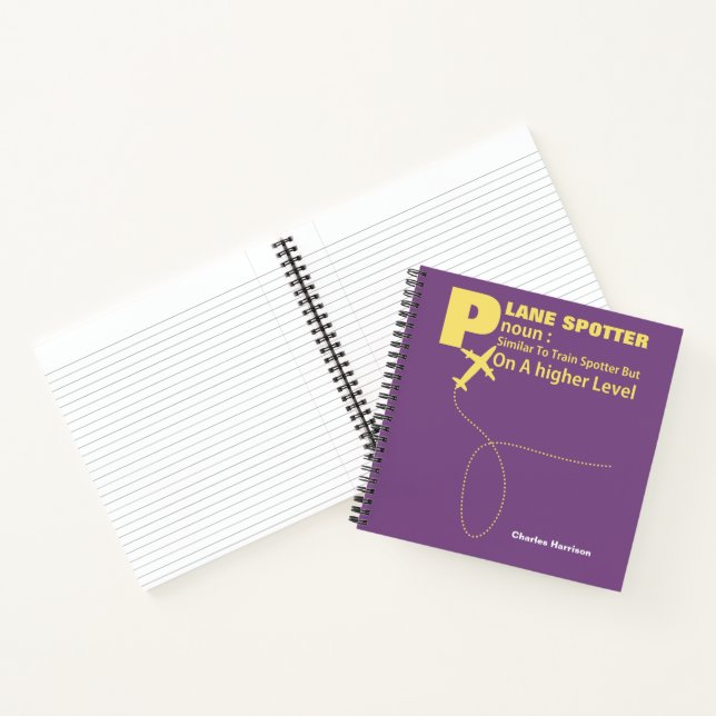 Plane Spotter Definition Funny Graphic Notebook (Inside)