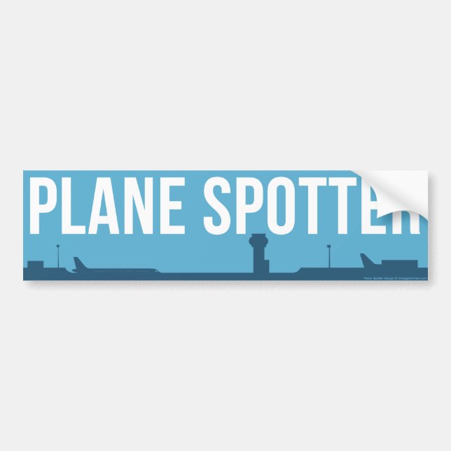 Plane Spotting Spotter Blue Bumper Sticker (Front)