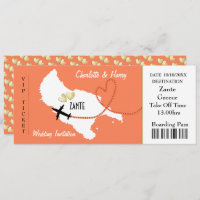 New York Boarding Pass Ticket Wedding Invitation