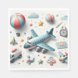 Plane toy boy napkins