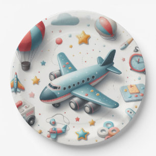 Plane toy boy  paper plates