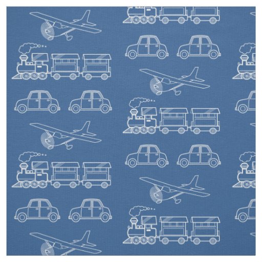 Plane, Train and Car Design ~ editable background Fabric