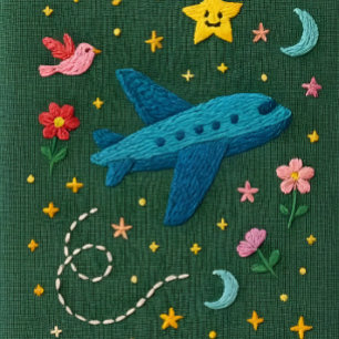 Plane, Train, Mountain, Camping embroidery effect Passport Holder