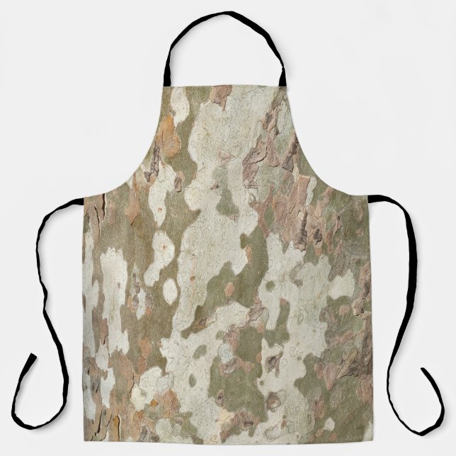 Plane tree camouflage looks bark pattern apron (Front)