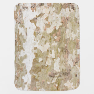 Plane tree camouflage looks bark pattern baby blanket