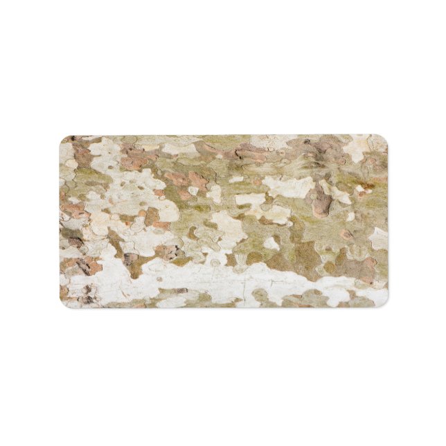 Plane tree camouflage looks bark pattern label (Front)