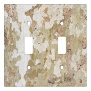 Plane tree camouflage looks bark pattern light switch cover