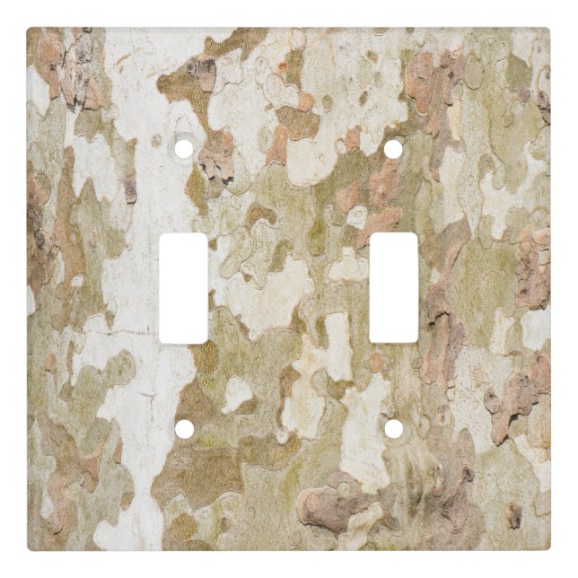 Plane tree camouflage looks bark pattern light switch cover (Front)