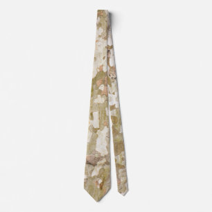 Plane tree camouflage looks bark pattern neck tie