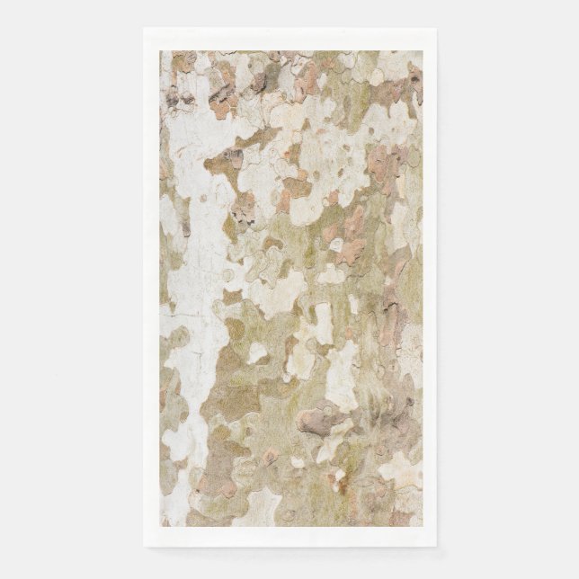 Plane tree camouflage looks bark pattern paper guest towels (Front)