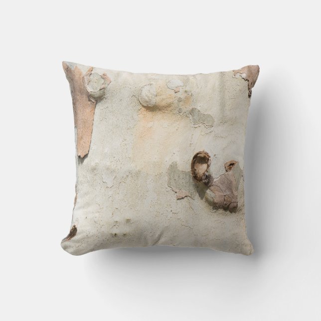 Plane tree camouflage looks bark pattern throw pillow (Front)