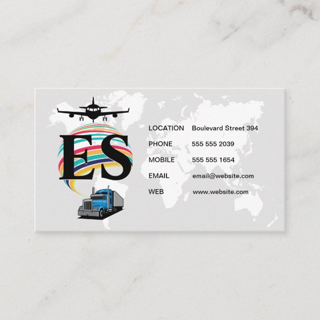 Plane Truck | Global Logistics Business Card (Front)