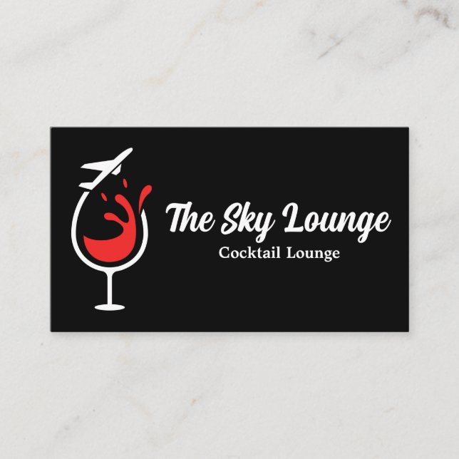 Plane Wine Logo  Business Card (Front)