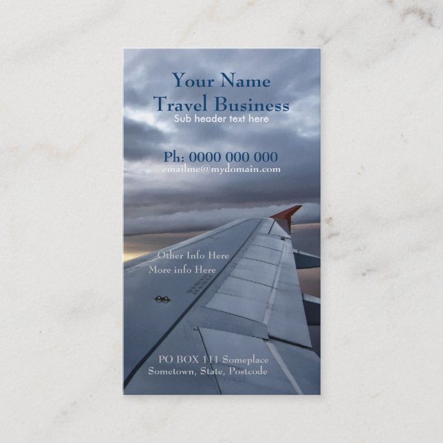 Plane Wing Travel Business/Profile Card (Front)