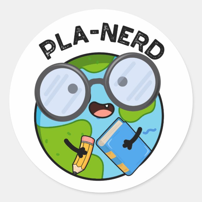 Planerd Funny Planet Puns  Classic Round Sticker (Front)