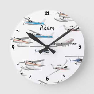 Planes airplanes round clock