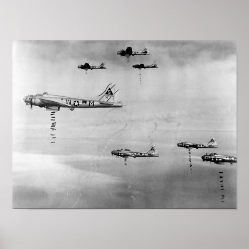 Planes Dropping Bombs Over Germany _ 1945 Poster