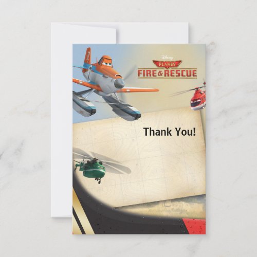 Planes Fire  Rescue Birthday Thank You Card
