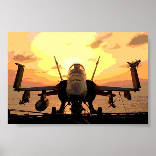 Planes Hornet F A-18 USS John C. Stennis Poster (Front)