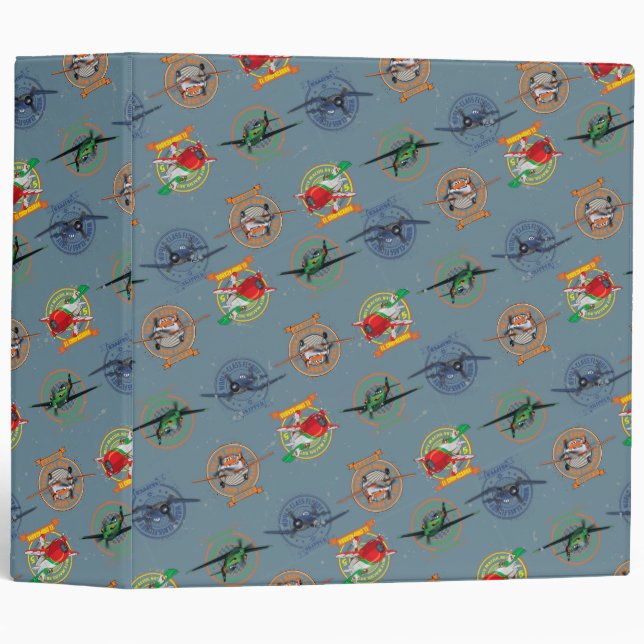 Planes Pattern 3 Ring Binder (Front/Spine)