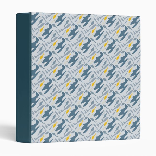 Planes Silhouettes Pattern 3 Ring Binder (Front/Spine)