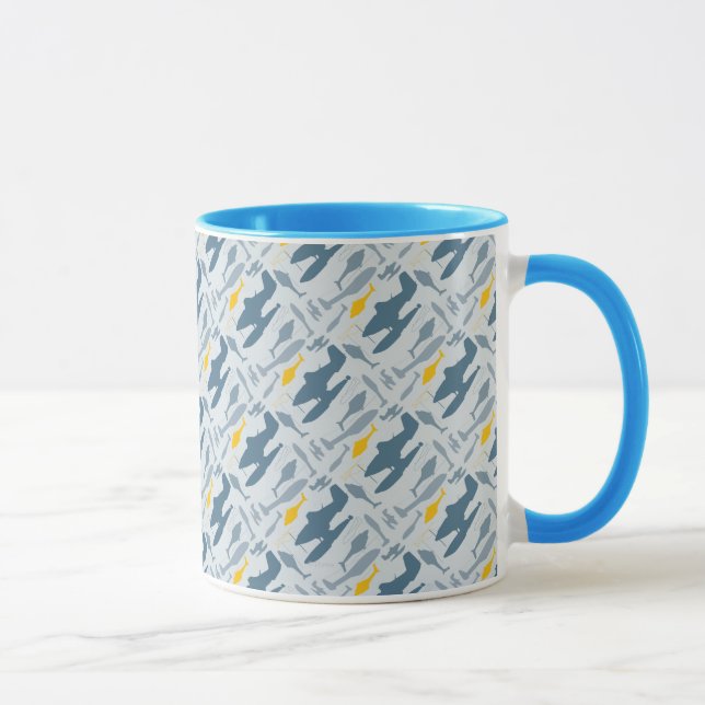 Planes Silhouettes Pattern Mug (Right)