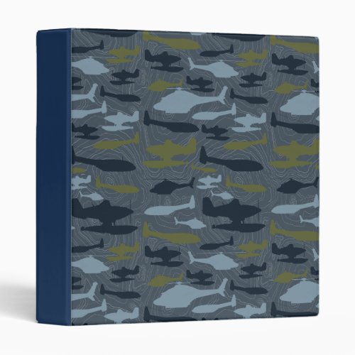 Planes Silhouettes Topographical Pattern Binder