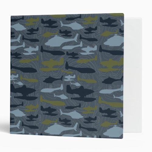 Planes Silhouettes Topographical Pattern Binder