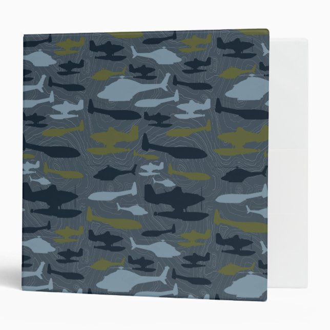 Planes Silhouettes Topographical Pattern Binder (Front/Inside)