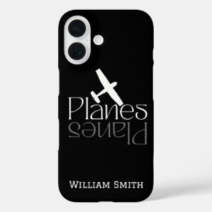 Planes Typography & Cessna Airplane,Minimalist iPhone 16 Case