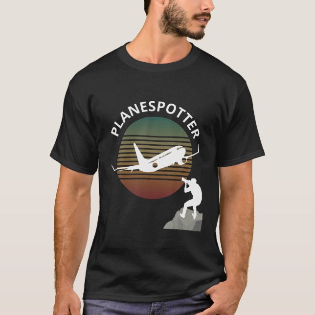 Planespotter Pilot Aircraft Watching Airline T-Shirt (Front)