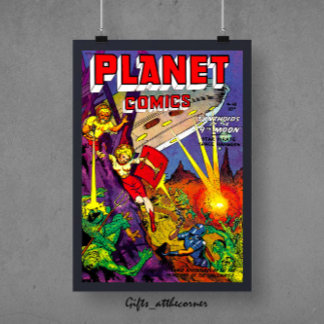 Planet Alien Sci-fi Comics Poster