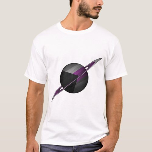 Planet and Rings in Demisexual Pride Flag Colors T_Shirt