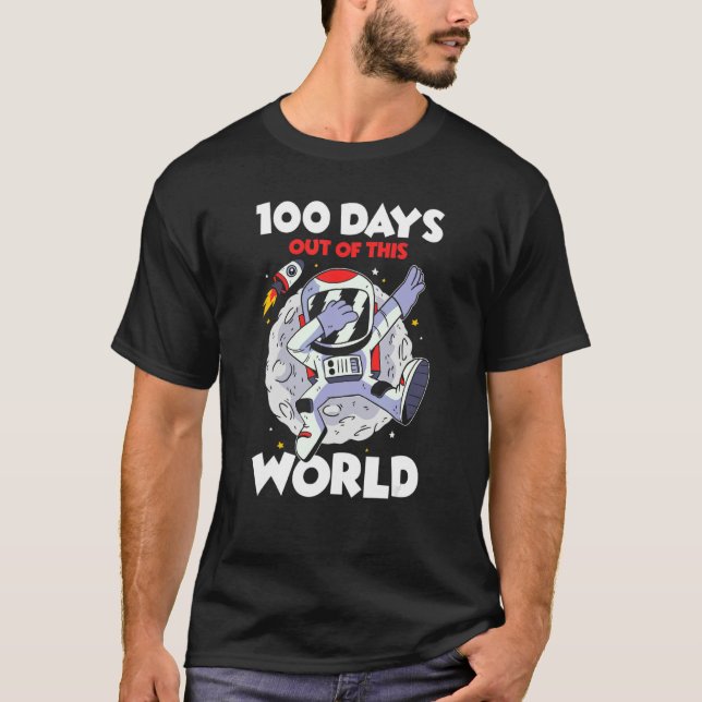 Planet Astronomer Astronaut Student 100 Days of Sc T-Shirt (Front)