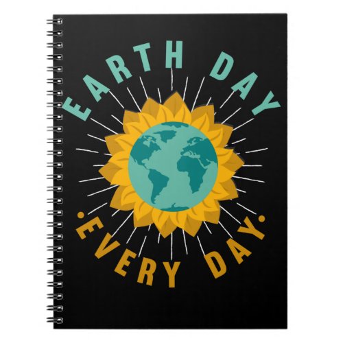 Planet Awareness Earth Day Sunflower Love Notebook