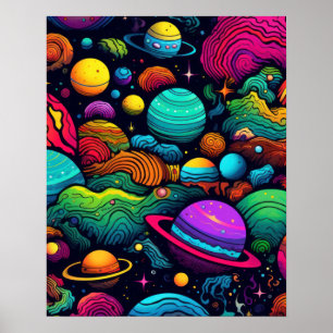 Planet background poster