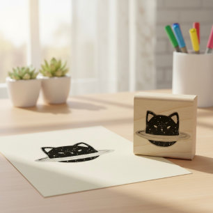 Planet Cat Rubber Stamp
