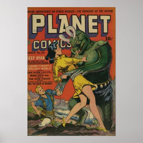 Planet Comics 23  Vintage SciFi Poster