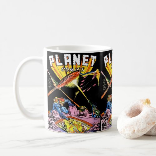 Planet Comics Laser Attack Sci Fi Vintage Comics Coffee Mug