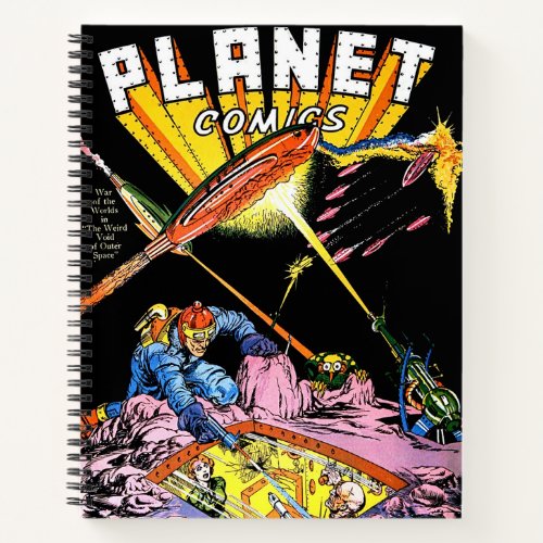 Planet Comics Laser Attack Sci Fi Vintage Comics Notebook